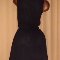 ONLY 34 Черна рокля с релефна бродерия отпред, снимка 4 - Рокли - 33705470