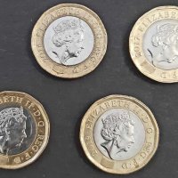 1 паунд Великобритния, 4 различни монети, снимка 2 - Нумизматика и бонистика - 44240928
