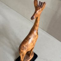 Дървена статуетка жираф, снимка 2 - Статуетки - 42626887