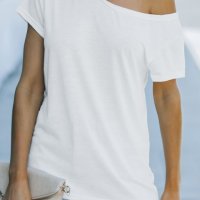 Дамска тениска с асиметрично голо рамо, снимка 7 - Тениски - 39937005