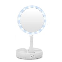Настолно огледало LED осветление лупа увеличение 10Х грим баня тоалетка гримиране дома жена бюро, снимка 6 - Огледала - 29084645