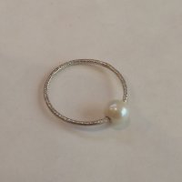 Сребърен пръстен с перла, снимка 3 - Пръстени - 44462671