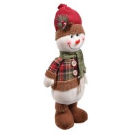 Коледен Снежен човек, Червена шапка, 40см, снимка 2 - Декорация за дома - 42707945