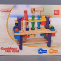 Детска дървена маса с инструменти, снимка 6 - Играчки за стая - 31230452