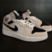 Nike Air Jordan 1 Mid Creamy White Bliss Beige Black Нови Обувки Размер 39 номер , снимка 2 - Кецове - 38414603