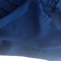 Тъмно синя ефирна блузка, снимка 3 - Корсети, бюстиета, топове - 29331651
