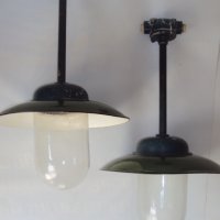 Стари ретро винтидж колекционерски индустриални заводски лампи, снимка 1 - Антикварни и старинни предмети - 31833911