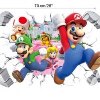 3D Супер Марио и Луиджи Super Mario самозалепващ стикер лепенка за стена, снимка 2 - Други - 30982579