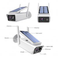 Соларна безжична WIFI IP камера 1080P HD, 2 антени Водоустойчива система за видеонаблюдение, снимка 3 - IP камери - 30252798