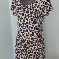 Еластична брандова рокля в леопардов принт "Pescara" Italy / унисайз , снимка 1 - Рокли - 30235408