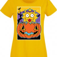 Дамска тениска The Simpsons Maggie Simpson 03,Halloween,Хелоуин,Празник,Забавление,Изненада,Обичаи,, снимка 9 - Тениски - 38154383