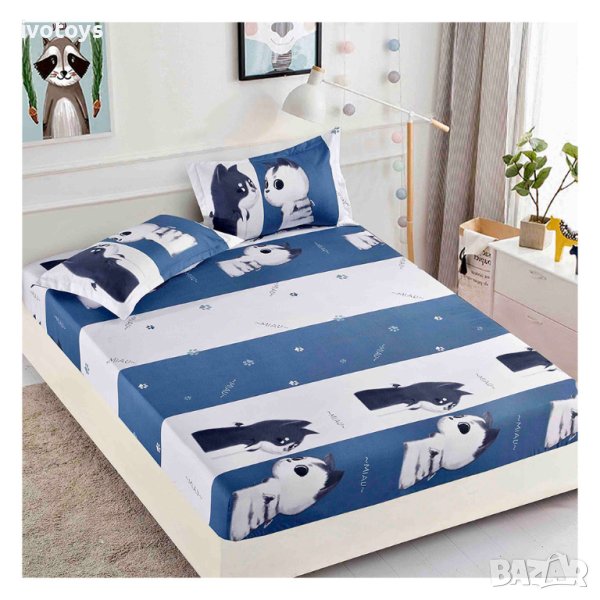 Долен чаршаф с ластик и две калъфки, 3 части - WS15473, снимка 1