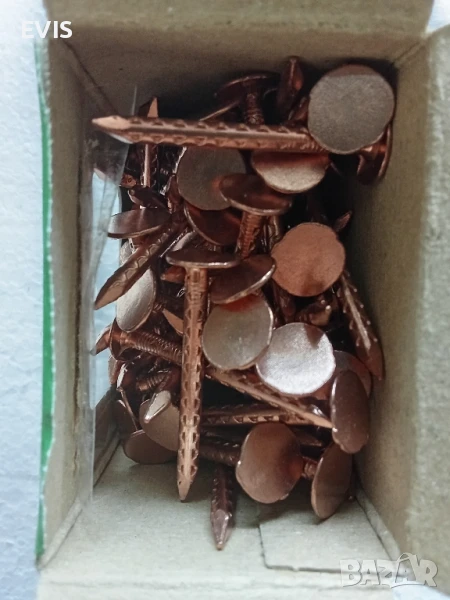 Медни покривни пирони с широка периферия – 2,8х35 мм, 200 г опаковка, снимка 1