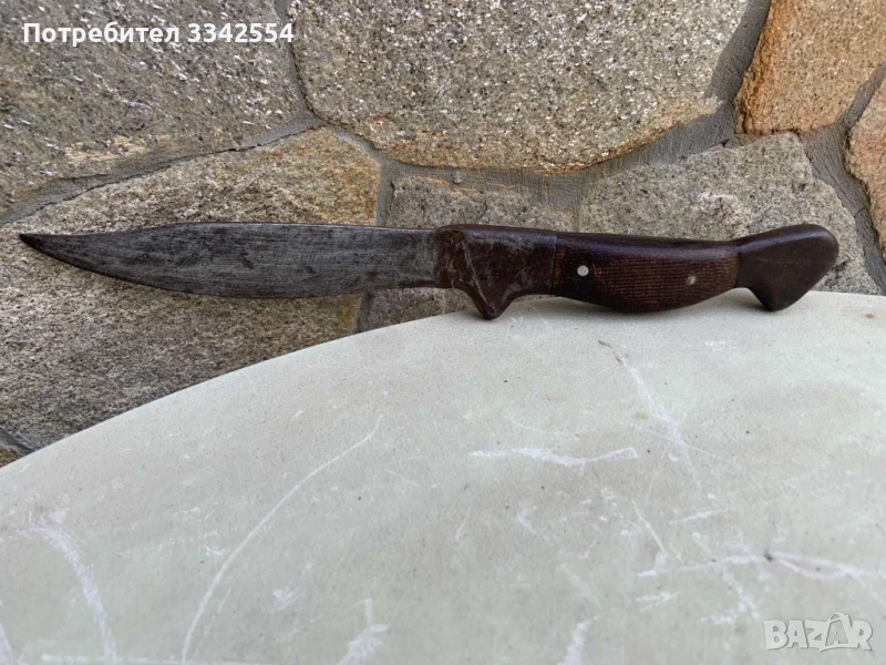НОЖ СТАР КОВАНО ЖЕЛЯЗО ИНСТРУМЕНТ ОТ ЦЯЛ КЪС МЕТАЛ, снимка 1