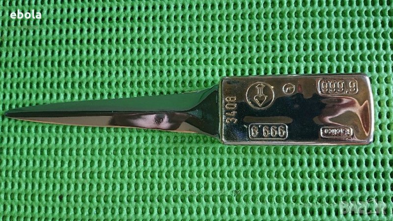 Нож за писма златно кюлче, снимка 1