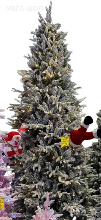 Коледна елха с вградени лампички по връхчетата, снимка 1