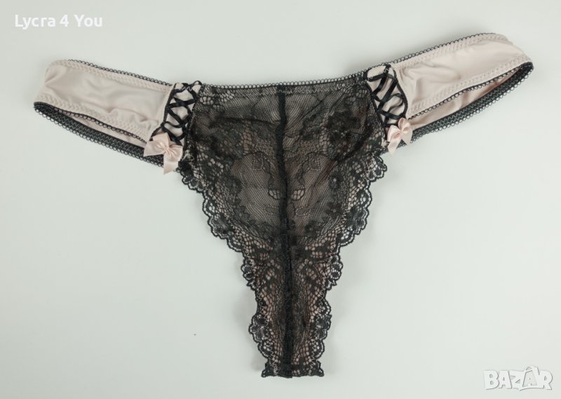 S светло-розови полупрашки със сива дантела, снимка 1