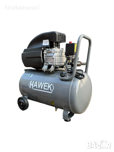  Бутален въздушен компресор HAWEK 50 литра 1500W, маслен, 0.8 MPa, 220V, снимка 1