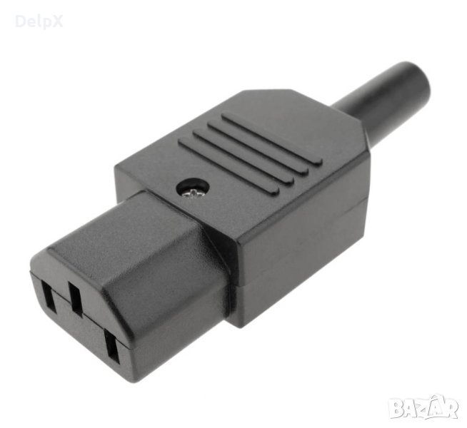 Букса, захранваща, за кабел, за компютър, IEC C13(ж), 10A, 220VAC, снимка 1