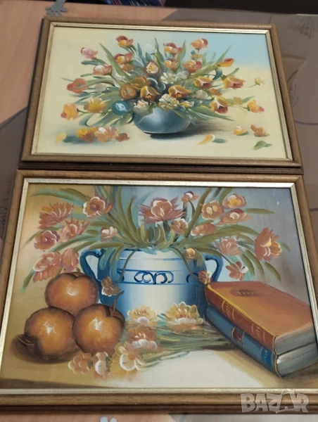 Две картини натюрморт* С дървени рамки* , снимка 1