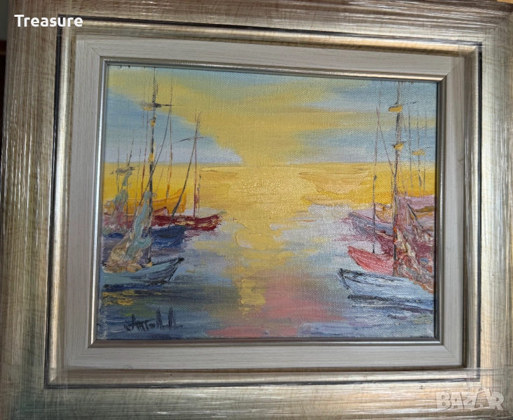 Маслена картина Слънчевият пристан, Анелия Тодорова, снимка 1