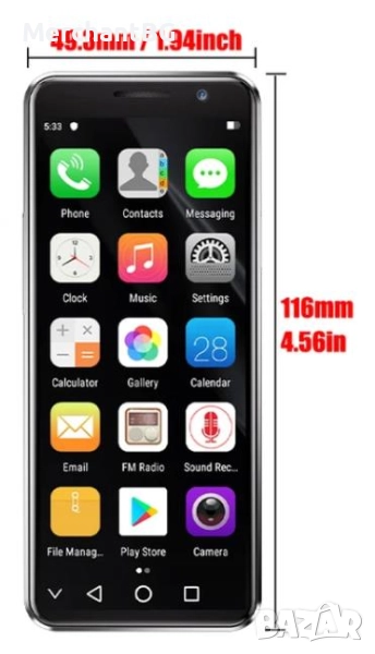 SOYES XS16 Pro 4'' Mini Smartphone, снимка 1