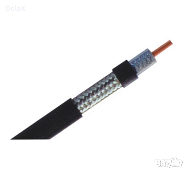 Коаксиален кабел RG58/TC, черен, меден, калайдисан, 50ohm, Ф5mm, снимка 1