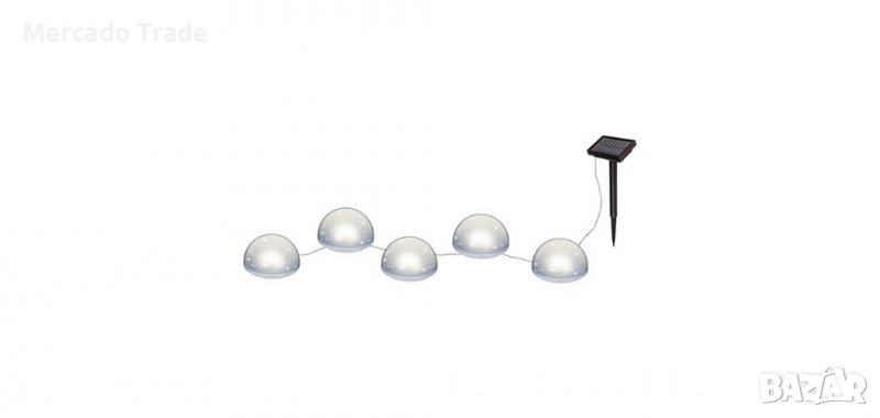 LED соларни полукълба, Бял, снимка 1
