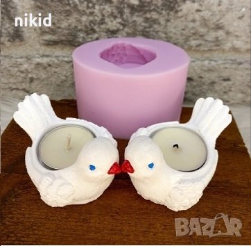 3d Птичка врабче силиконов молд форма калъп гипс свещ свещник кашпа, снимка 1