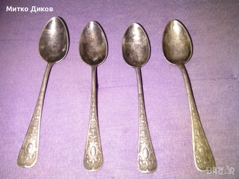  Малки немски лъжички 4 бр 150мм WMF Silver plated 12 , снимка 1