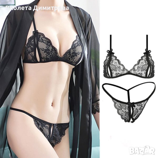 B1215 Секси сет от прашки и сутиен. Секси комплект, еротично бельо. Еротичен комплект за жени, снимка 1
