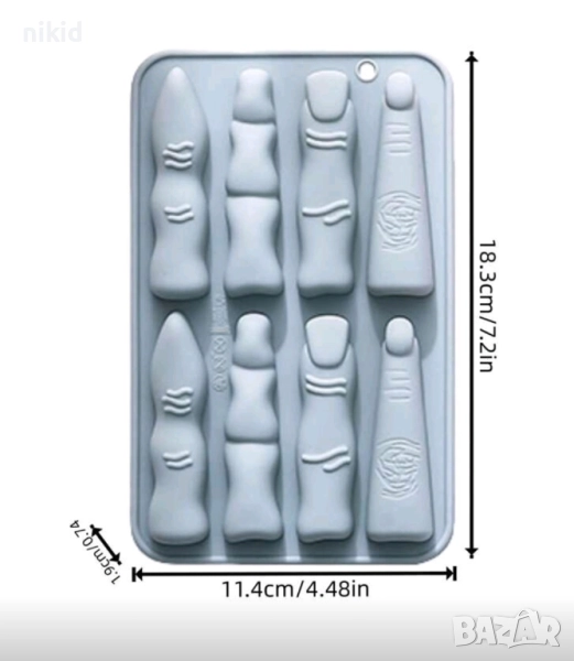 Големи пръсти пръст Хелоуин Halloween силиконов молд форма фондан шоколад гипс смола, снимка 1