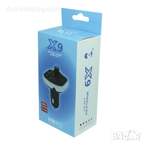 FM Трансмитер Automat, X9, Bluetooth, Kit KFZ Мултифункционален , Bluetooth , FM аудио предавател ,M, снимка 1