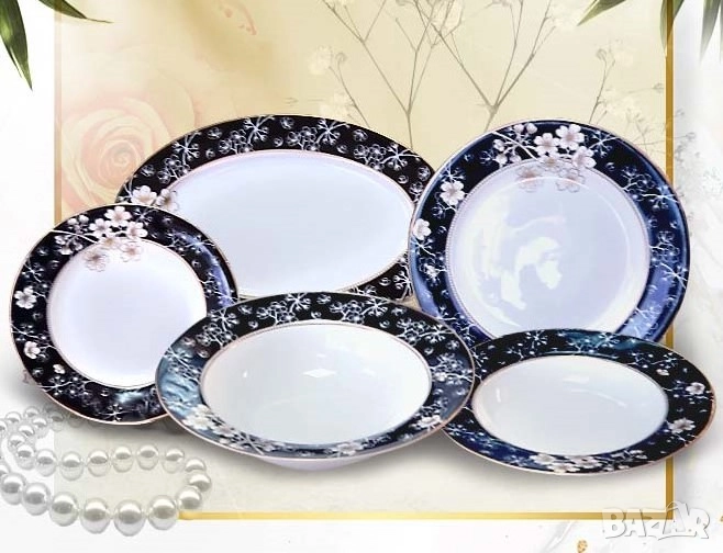 🖤Сервизи за хранене✨ За съдомиялна - лукс от Y o L i S a Порцелан за ценители! ✨🖤, снимка 1