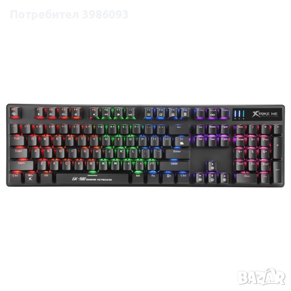 Клавиатура Геймърска USB Xtrike MЕ GK-980 Черна Механична с 7 цвята Подсветка, снимка 1