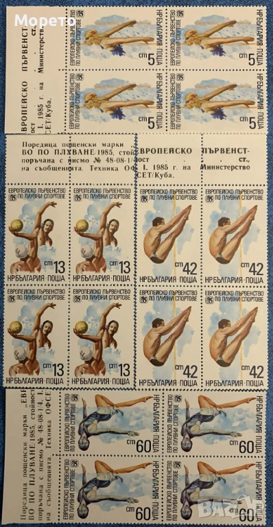 1985г-XVII ЕП по плувни спортове,София(чисти карета), снимка 1