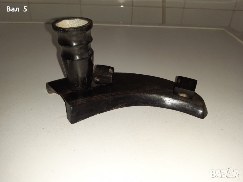 Стара фигура от рог - ваза , поставка за снимки , соц, снимка 1