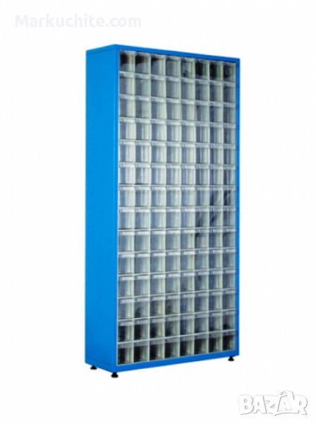 Метален стелаж със 112 кутии за съхранение на накрайници, снимка 1