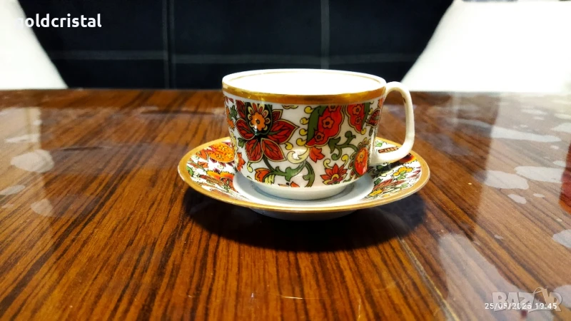 стар български порцелан Изида кашмир чаша за кафе, снимка 1