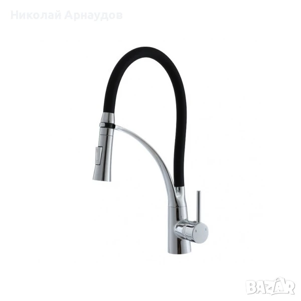 Смесител за вода Rosberg R57100AZ7, Месинг, Керамична глава верт. с покр. от хром с Черен, снимка 1