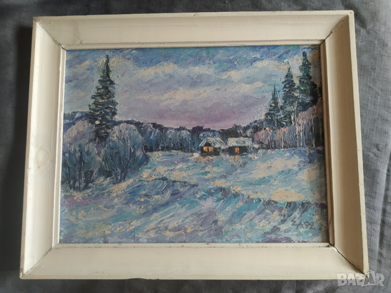 картина-зимен пейзаж, снимка 1
