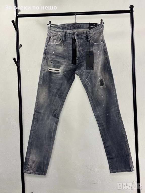 DSQUARED2 Мъжки Сиви Дънки С Накъсан Ефект Код V.B.85, снимка 1