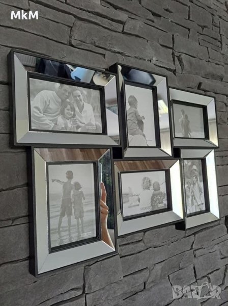 Комплект от два броя колажна рамка за снимки с рамка огледало, снимка 1