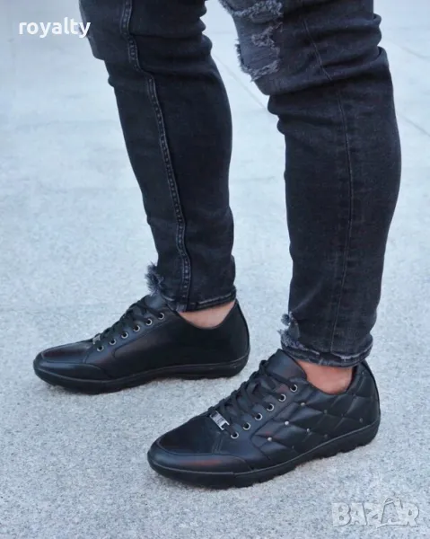 Мъжки обувки - черна кожа, снимка 1