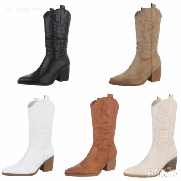 Дамски уестърн и байкърски ботуши, 5цвята , снимка 1