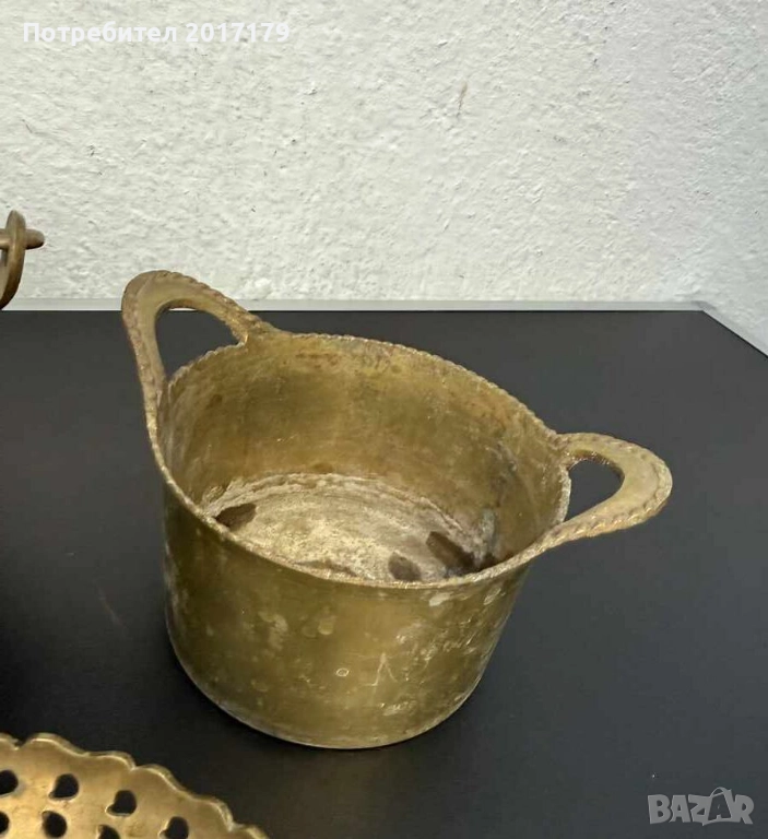 красива стара месингова купа, снимка 1