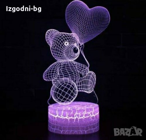  Романтичен подарък! 3D LED светещо мече с дистанционно, снимка 8 - Романтични подаръци - 31425911