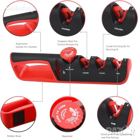 Професионален Инструмент за Заточване на Ножове 4в1, снимка 5 - Други инструменти - 44363430