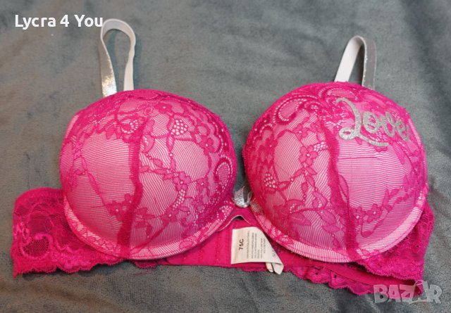 MisterLady.com 75C уникален цикламен сутиен с бляскави презрамки, снимка 12 - Бельо - 38323611