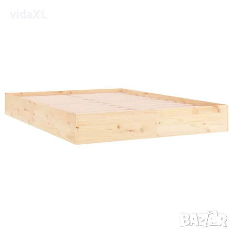 vidaXL Рамка за легло без матрак, масивна дървесина, 140x200 см, снимка 3 - Спални и легла - 56147936